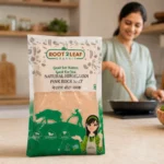 Root2Leaf Natural Pink Himalayan Rock Salt product pack in a lifestyle studio setting