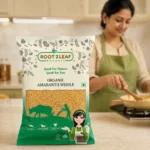Root2Leaf Organic Amaranth Whole / Rajgira product pack in a lifestyle studio setting