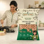 Root2Leaf Organic Peanut / Groundnut Whole product pack in a lifestyle studio setting