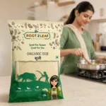 Root2Leaf Organic Suji product pack in a lifestyle studio setting